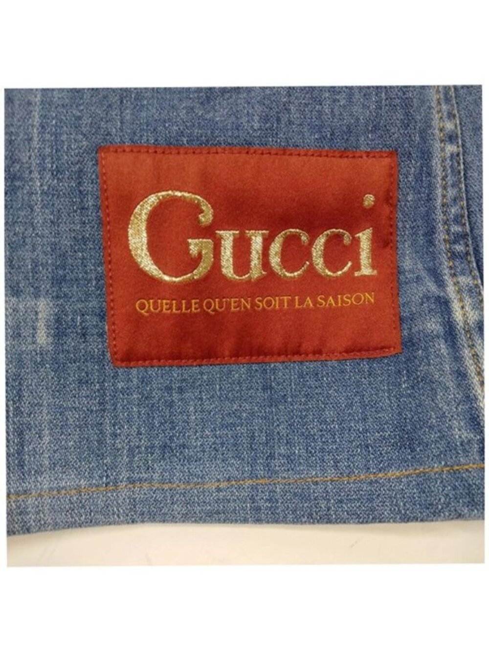 Authentic Gucci Blue Denim Flared Jeans Luxury Designer - Picture 9 of 10